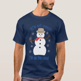 おもしろいファンシーで全てのクール雪だるま刑事 Tシャツ
