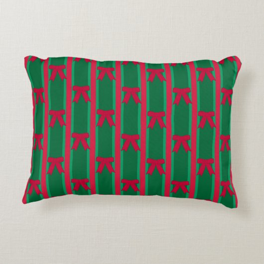 おもしろいファンシーとストライプのクリスマスボウ枕 アクセントクッション (裏面)