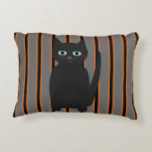 おもしろいファンシーとハロウィン黒猫 アクセントクッション (裏面)