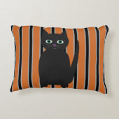おもしろいファンシーとハロウィン黒猫 アクセントクッション (裏面)