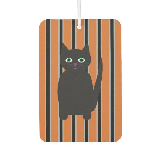 おもしろいファンシーとハロウィン黒猫 カーエアーフレッシュナー (正面)