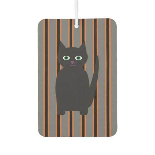 おもしろいファンシーとハロウィン黒猫 カーエアーフレッシュナー (正面)