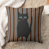 おもしろいファンシーとハロウィン黒猫 クッション (ブランケット)