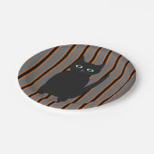 おもしろいファンシーとハロウィン黒猫 ペーパープレート (アングル)