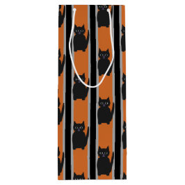 おもしろいファンシーとハロウィン黒猫 ワインギフトバッグ