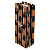 おもしろいファンシーとハロウィン黒猫 ワインギフトバッグ (正面アングル)