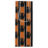 おもしろいファンシーとハロウィン黒猫 ワインギフトバッグ (正面)