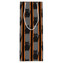 おもしろいファンシーとハロウィン黒猫 ワインギフトバッグ