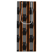 おもしろいファンシーとハロウィン黒猫 ワインギフトバッグ (正面)