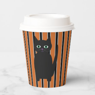 おもしろいファンシーとハロウィン黒猫 紙コップ