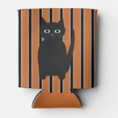 おもしろいファンシーとハロウィン黒猫 缶クーラー (正面)