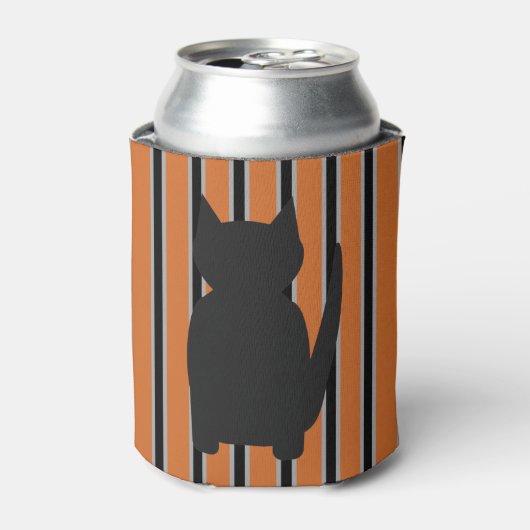 おもしろいファンシーとハロウィン黒猫 缶クーラー (缶正面)