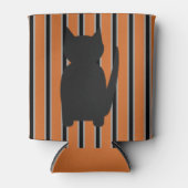 おもしろいファンシーとハロウィン黒猫 缶クーラー (正面)
