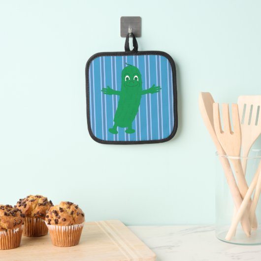 おもしろいファンシーとブルーピクル 鍋敷き (インサイチュ (吊り下げ))