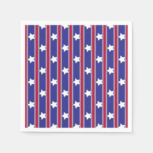 おもしろいファンシーと愛国的な星条旗 スタンダードカクテルナプキン (正面)