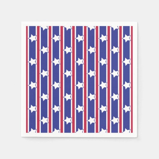 おもしろいファンシーと愛国的な星条旗 スタンダードカクテルナプキン (正面)