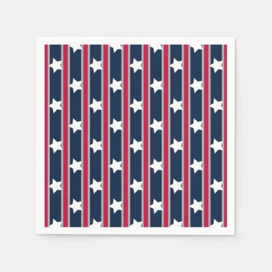 おもしろいファンシーと愛国的な星条旗 スタンダードカクテルナプキン (正面)