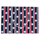 おもしろいファンシーと愛国的な星条旗 ラージペーパーバッグ (裏面)