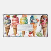 おもしろいファンシーアイスクリームコーン デスクマット (キーボード&マウス)