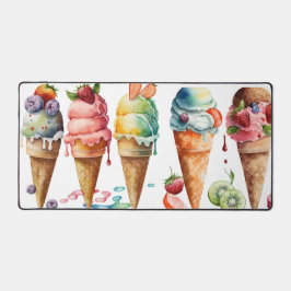 おもしろいファンシーアイスクリームコーン デスクマット