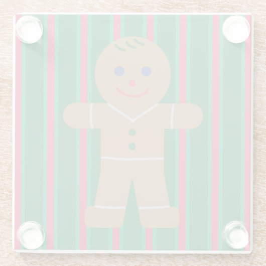 おもしろいファンシージンジャーブレッドマン ガラスコースター (裏面)