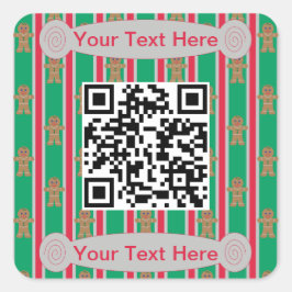 おもしろいファンシージンジャーブレッドマン スクエアシール