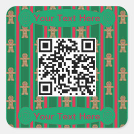 おもしろいファンシージンジャーブレッドマン スクエアシール