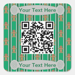 おもしろいファンシージンジャーブレッドマン スクエアシール