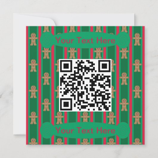 おもしろいファンシージンジャーブレッドマン 招待状 (正面)