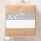 おもしろいファンシーパーティー名タグ – グレーと白 ラベル (インサイチュ)