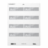 おもしろいファンシーパーティー名タグ – グレーと白 ラベル (フルシート)