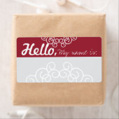 おもしろいファンシーパーティー名タグ – 赤と灰色 ラベル (インサイチュ)