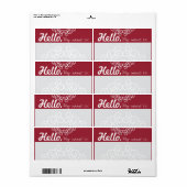 おもしろいファンシーパーティー名タグ – 赤と灰色 ラベル (フルシート)