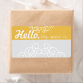 おもしろいファンシーパーティー名タグ – 黄色とグレー ラベル (インサイチュ)