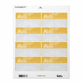 おもしろいファンシーパーティー名タグ – 黄色とグレー ラベル (フルシート)