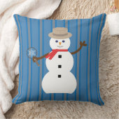 おもしろいファンシー雪だるま刑事 クッション (ブランケット)