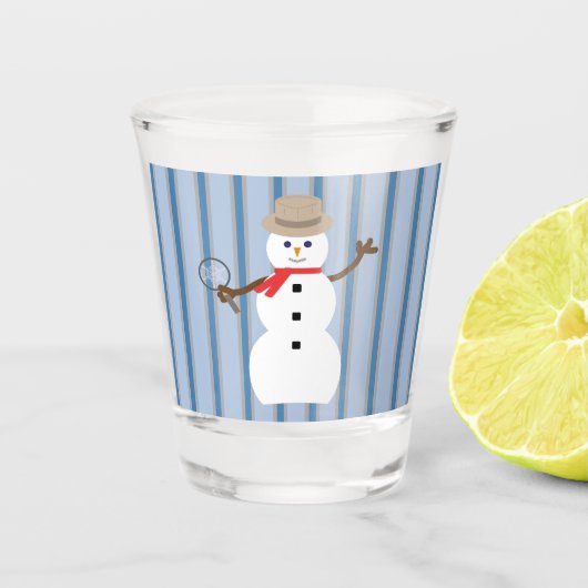 おもしろいファンシー雪だるま刑事 ショットグラス (正面)