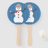 おもしろいファンシー雪だるま刑事 ハンドファン (正面&裏面)
