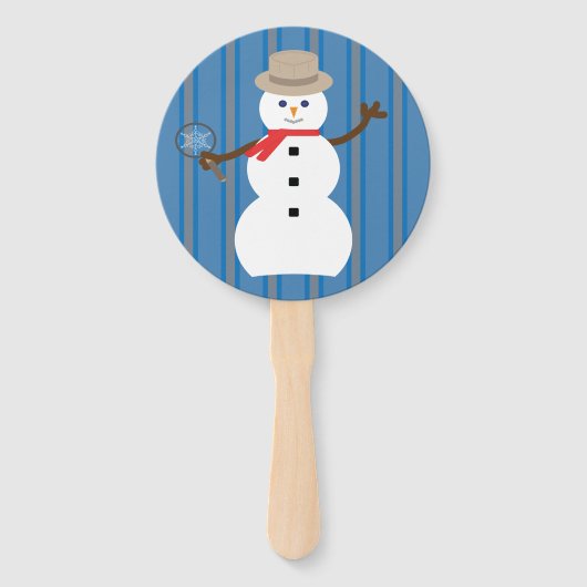 おもしろいファンシー雪だるま刑事 ハンドファン (正面)