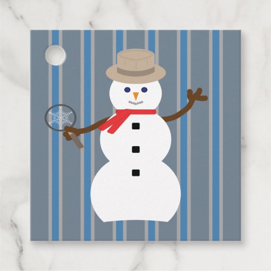 おもしろいファンシー雪だるま刑事 フェイバータグ (正面)