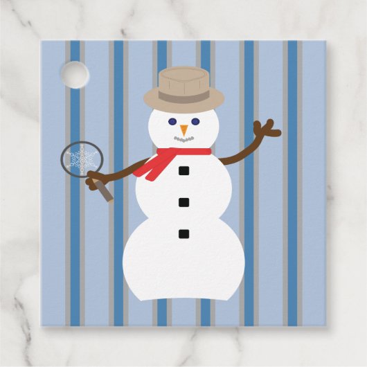 おもしろいファンシー雪だるま刑事 フェイバータグ (正面)