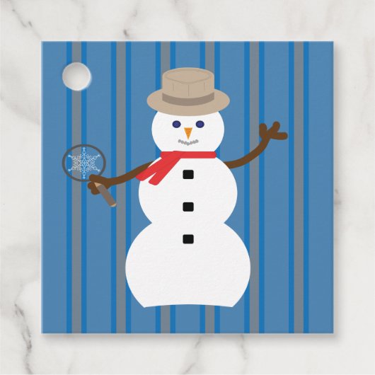 おもしろいファンシー雪だるま刑事 フェイバータグ (正面)