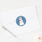 おもしろいファンシー雪だるま刑事 ラウンドシール (封筒)