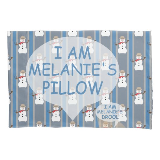 おもしろいファンシー雪だるま刑事 枕カバー (正面)