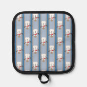 おもしろいファンシー雪だるま刑事 鍋敷き (正面)