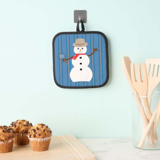 おもしろいファンシー雪だるま刑事 鍋敷き (インサイチュ (吊り下げ))