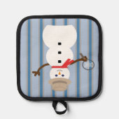 おもしろいファンシー雪だるま刑事 鍋敷き (正面)