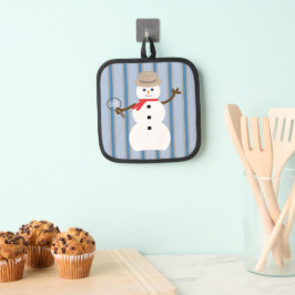 おもしろいファンシー雪だるま刑事 鍋敷き