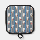 おもしろいファンシー雪だるま刑事 鍋敷き (正面)