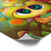 おもしろいファンタジーカタツムリイラストレーション ポスター (角)